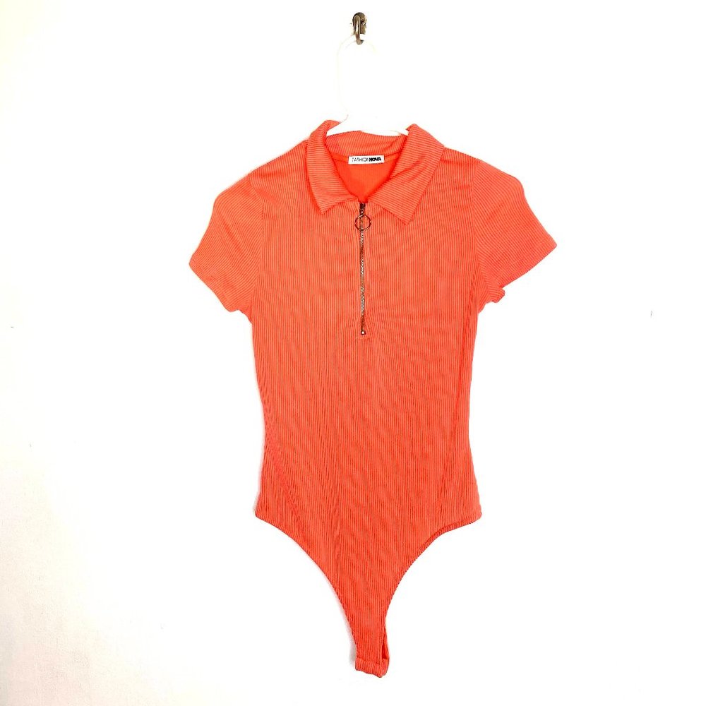 Fashion Nova Coral Bodysuit Women’s Size M Spandex